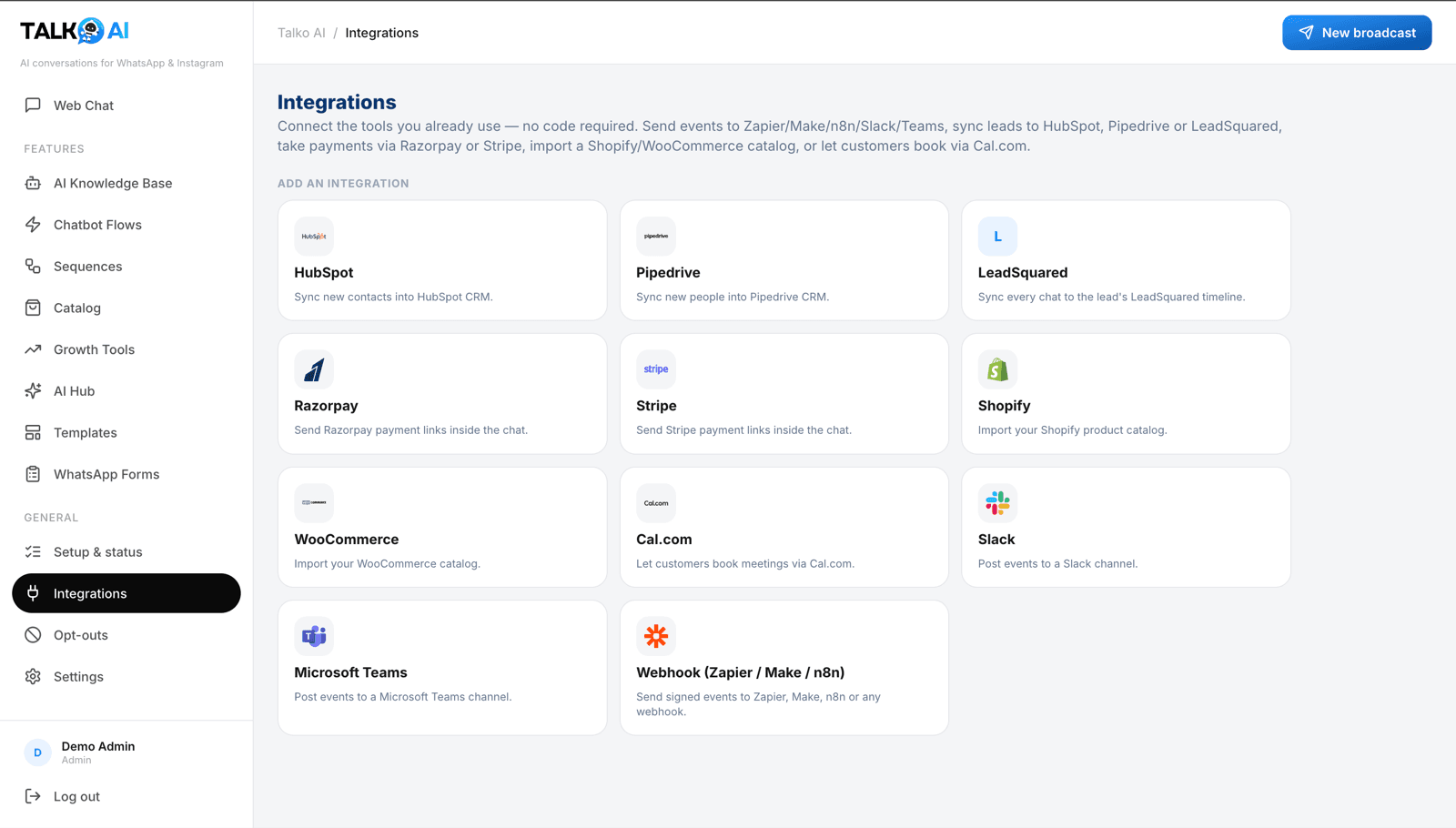 Connect your CRM, payments & store — no code